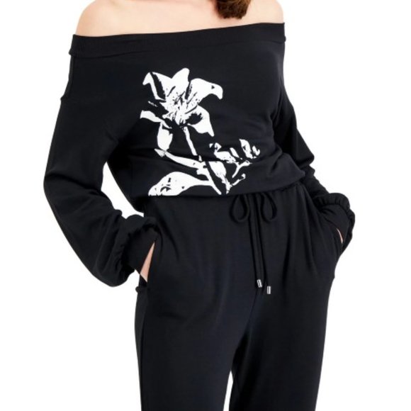 Off-The-Shoulder Blouson Jumpsuit - Picture 3 of 4